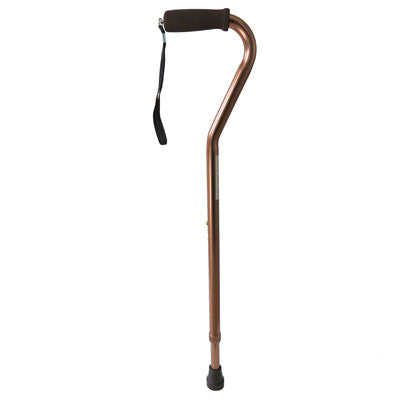 Offset Handle Aluminium Walking Cane Bronze